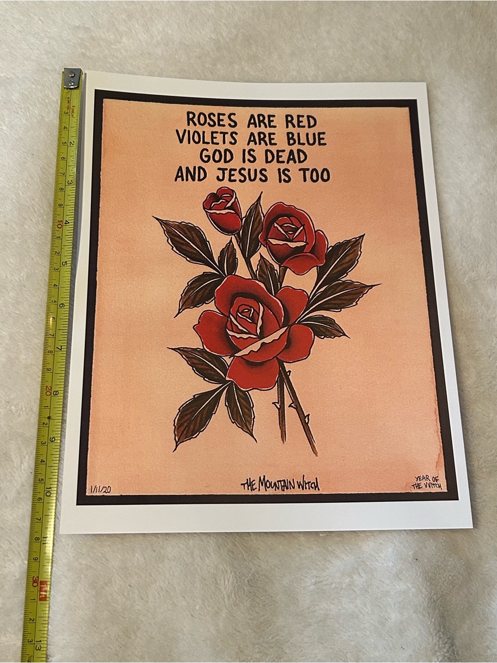Print mountain vvitch bdsm Halloween witch spooky wall decor alt roses are red